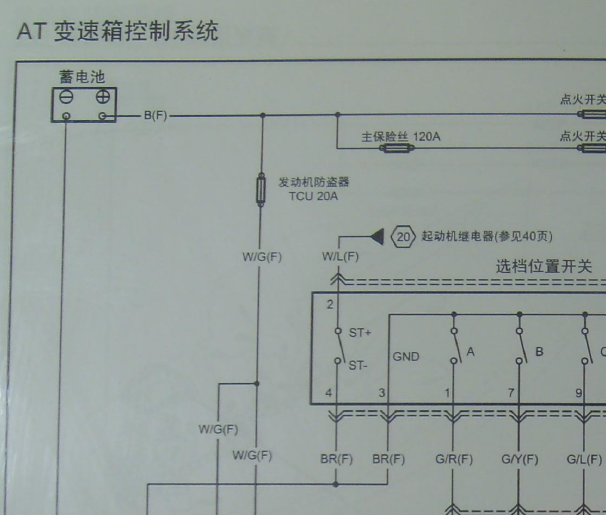 2009年奔腾B50变速箱电路图