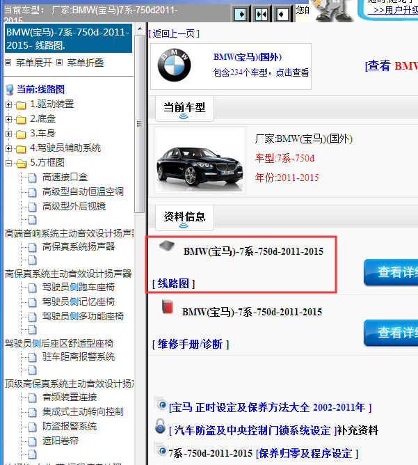 2011-2015年宝马750d全车线路图