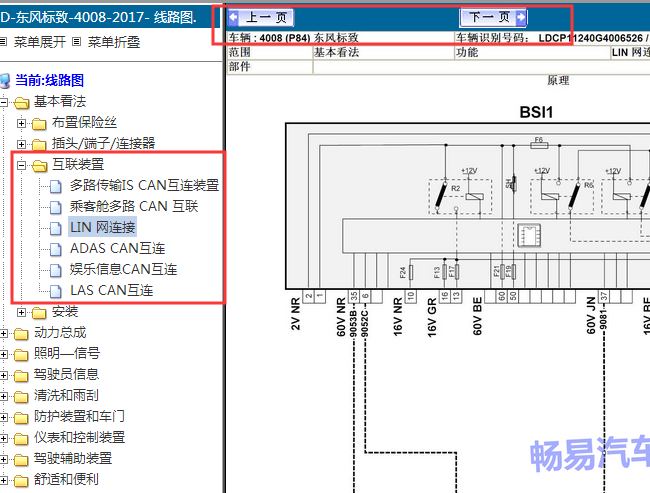 17年标致4008 LIN线路图