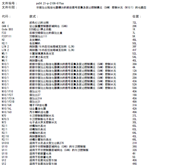 2014年奔驰GLK300雨刮器电路图