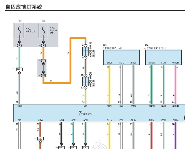 2006年丰田凯美瑞自动大灯电路图 