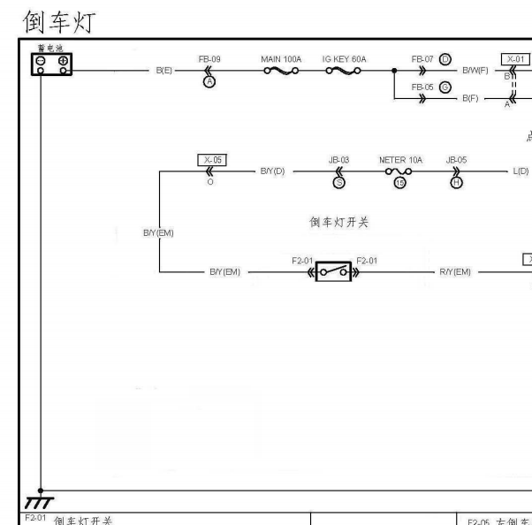 06年福美来倒车灯电路