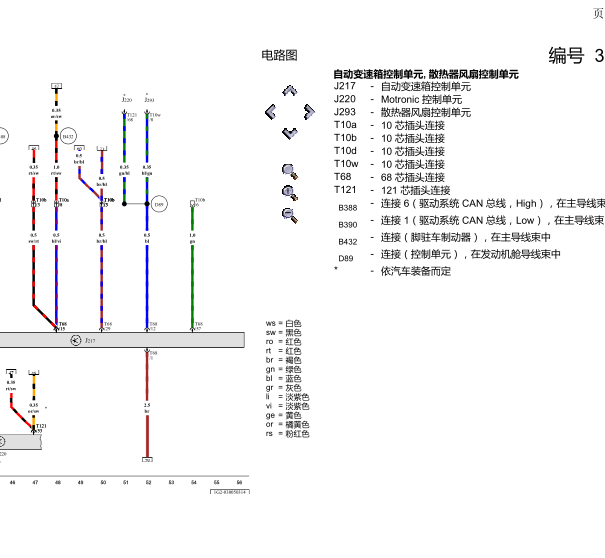 04年大众捷达4档自动变速箱线路图
