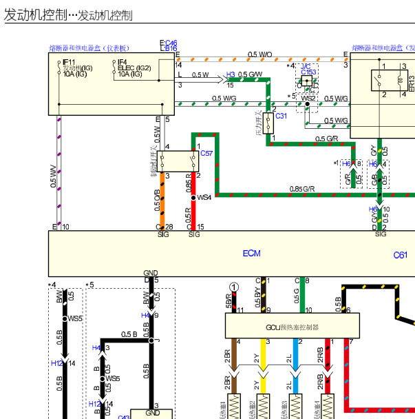 五十铃4JJ1发动机电路图
