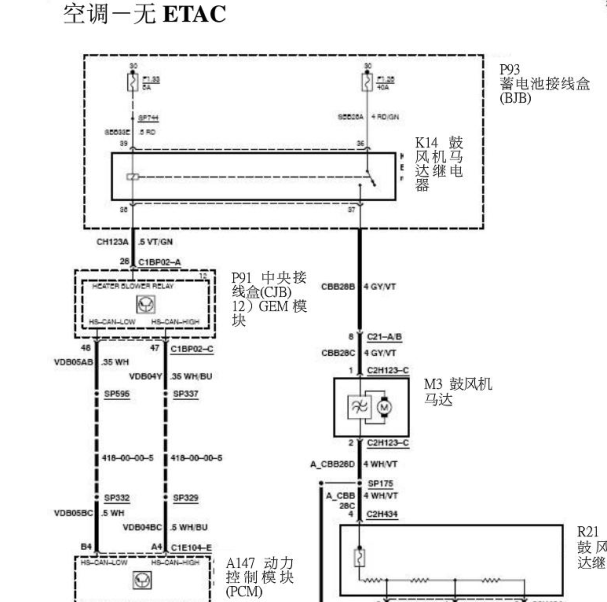 2007年福特S-MAX 空调电路图