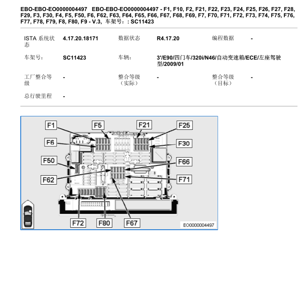 09年宝马320i保险丝分布