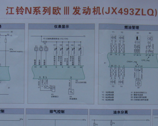 江铃JX493ZLQ3发动机电路图