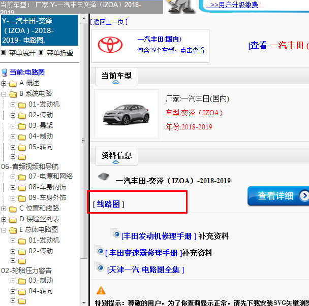 2018-2019年一汽丰田-奕泽（IZOA）全车电路图