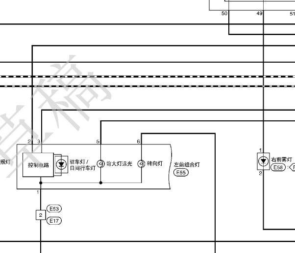 2016年日产逍客灯光电路图
