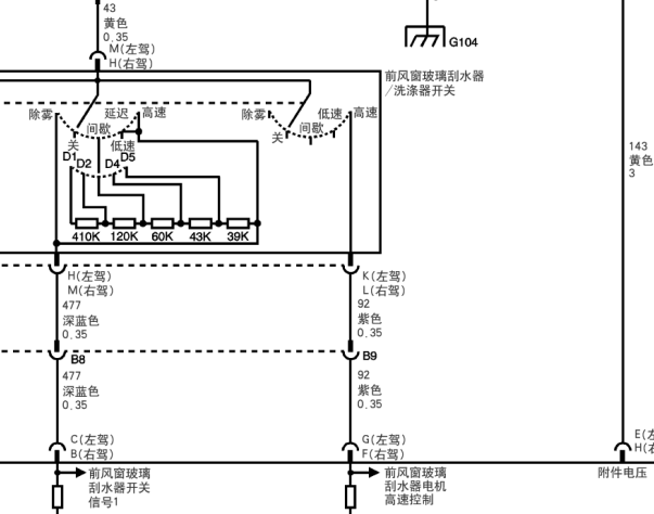 2007年凯迪拉克CTS雨刮电路图