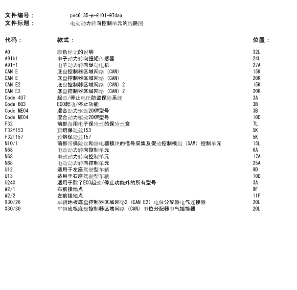 2013年奔驰E260L转向助力电路