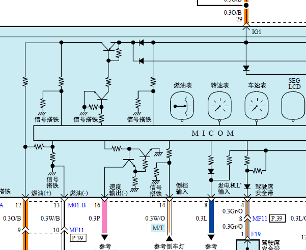 015年起亚K2仪表电路图
