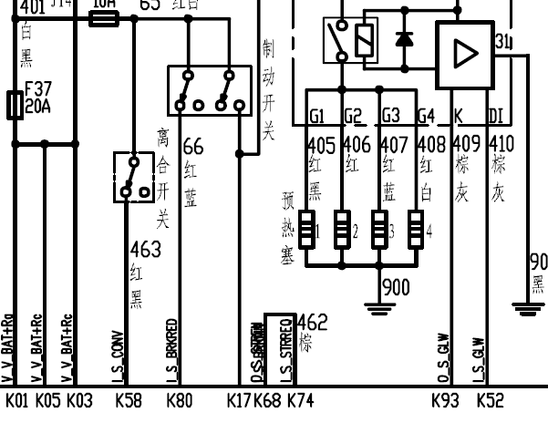长城哈弗GW2.5TCI  发动机电路图