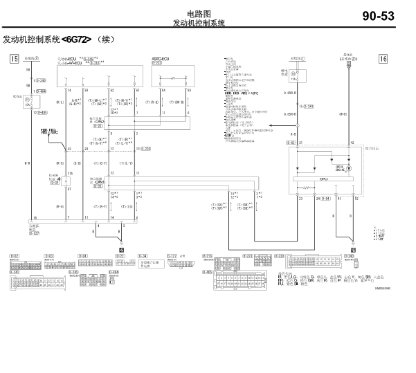 三菱帕杰罗6G72发动机电路图