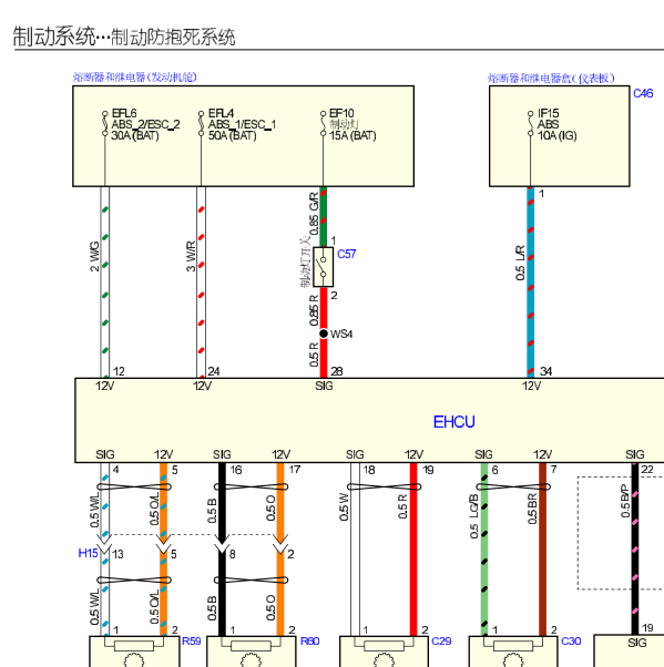 2018年五十铃MU-X ABS电路图