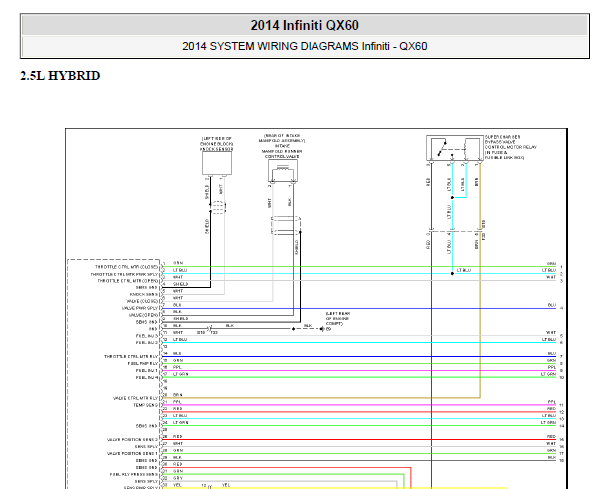 2014年英菲尼迪QX60发动机电路图