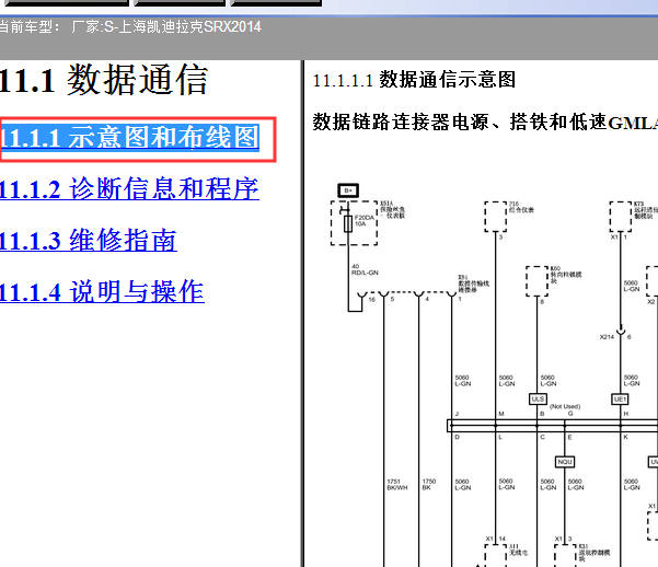2014年凯迪拉克SRX网络通讯电路图