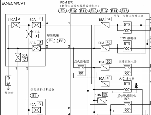 2018年日产轩逸发动机电路图