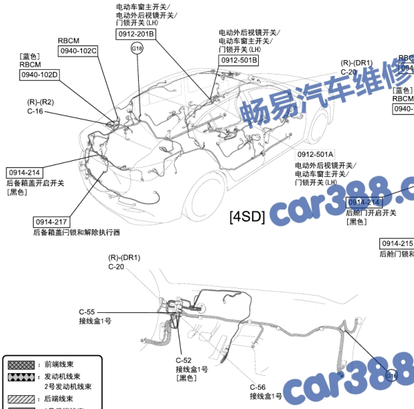 15年马自达昂科塞拉门锁防盗模块位置