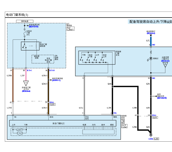 19年现代菲斯塔车窗线路图