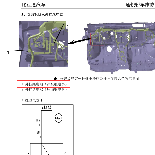 2014年速锐油泵继电器位置