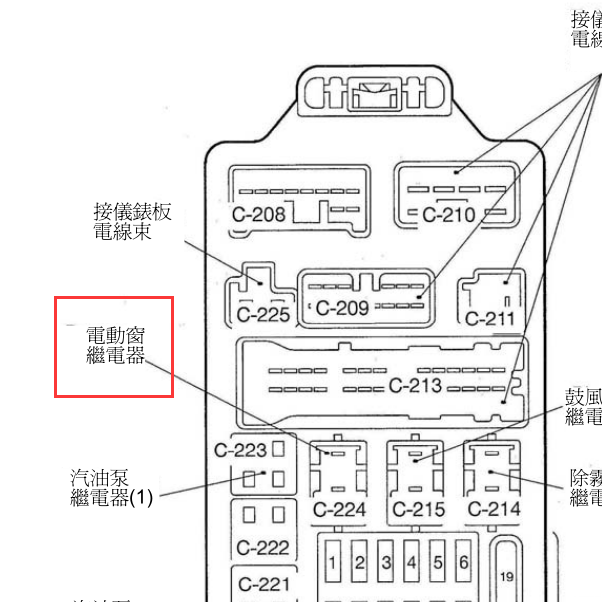2003年东南菱帅车窗升降继电器位置