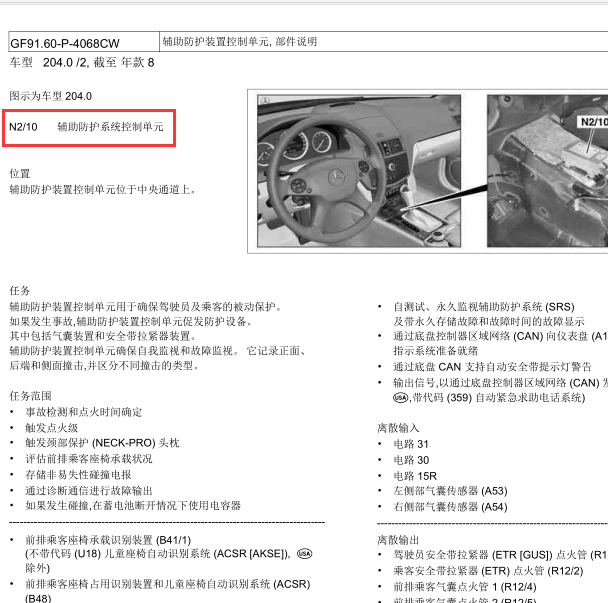 2008年C200气襄电脑安装位置图