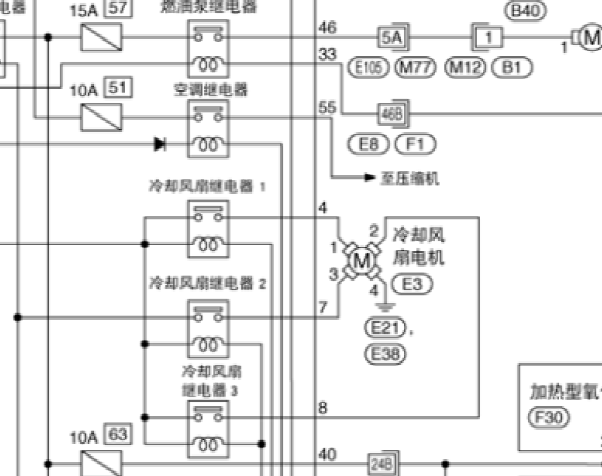 日产骊威风扇电路图