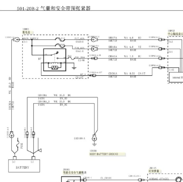 福特蒙迪欧致胜气囊电路图.