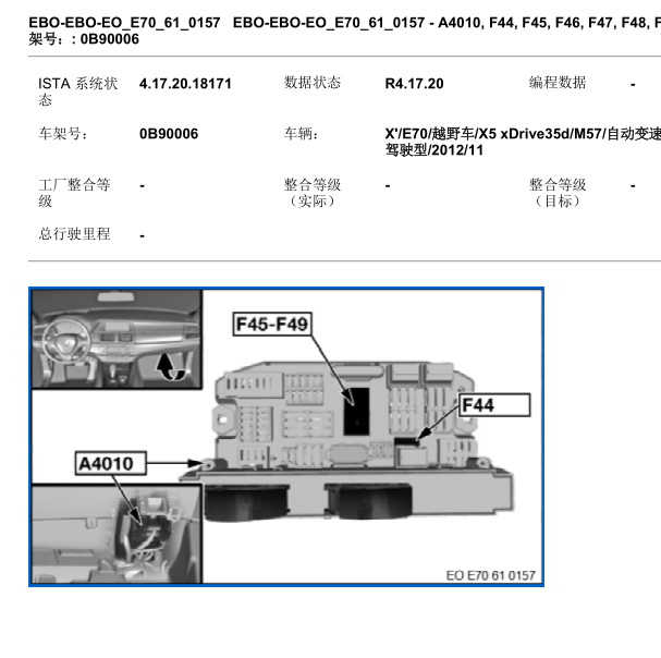 2000年宝马728Li车内保险丝盒位置