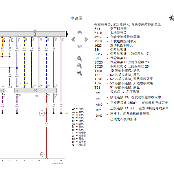 大众0G9变速箱电路图