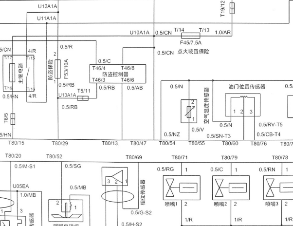 中华骏捷2.0发动机电路图