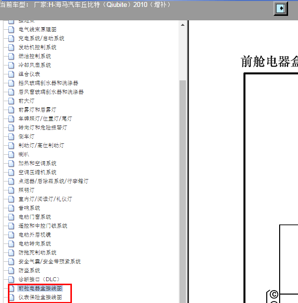 2010年海马丘比特保险盒电路图