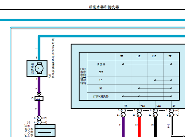 2015年丰田普拉多后雨刮保险丝位置和电路图