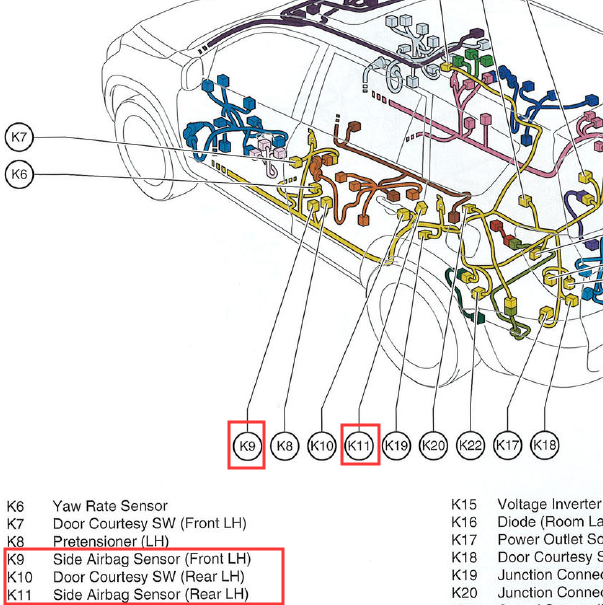 2010年丰田rav4侧气囊传感器