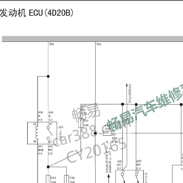 2016年长城风骏5 4D20B发动机电路图