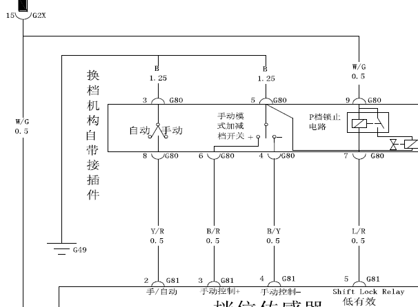 2014年比亚迪S6换挡电路图