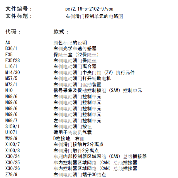 2014年奔驰威霆车门电路图