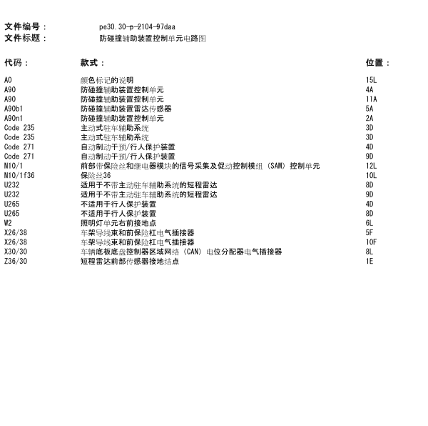 15年奔驰E260L防撞辅助系统的电路图