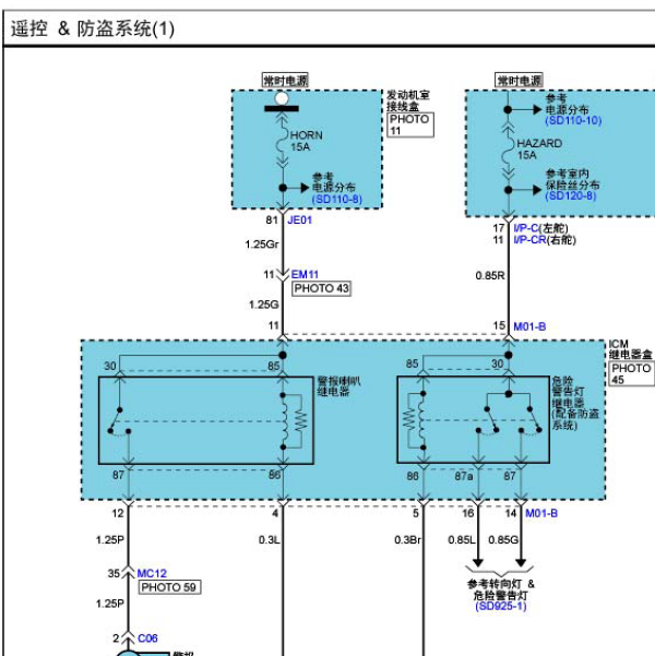 起亚佳乐门锁电路图