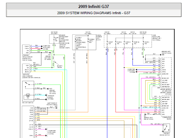 2009年英菲尼迪G37  ABS电路图