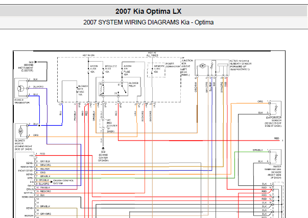 2007年起亚远舰空调电路图