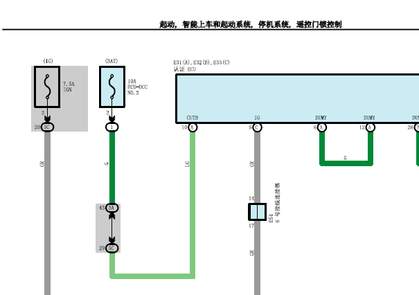 2015-2016年丰田雷凌起动机和雨刮电路图