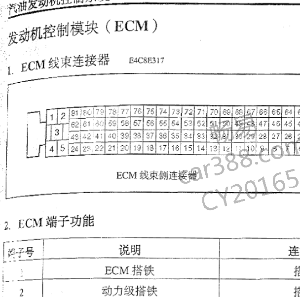 起亚狮跑G4GC发动机端子图