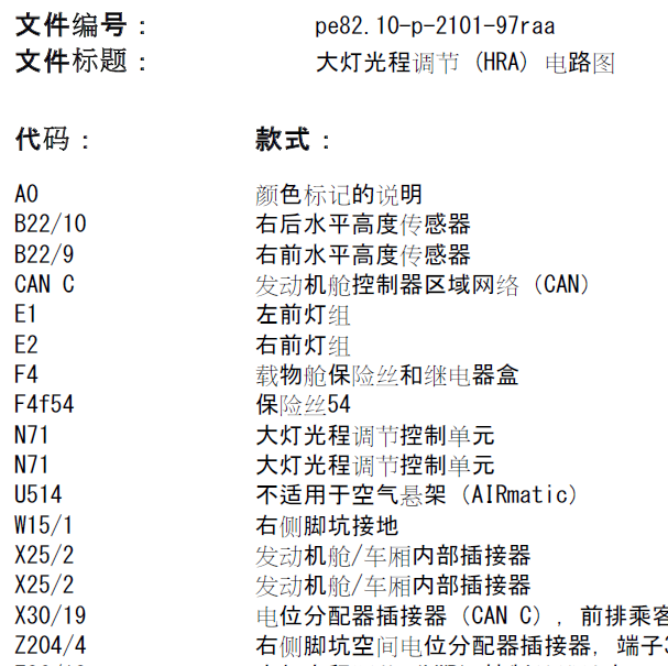 2011年奔驰R350大灯电路图