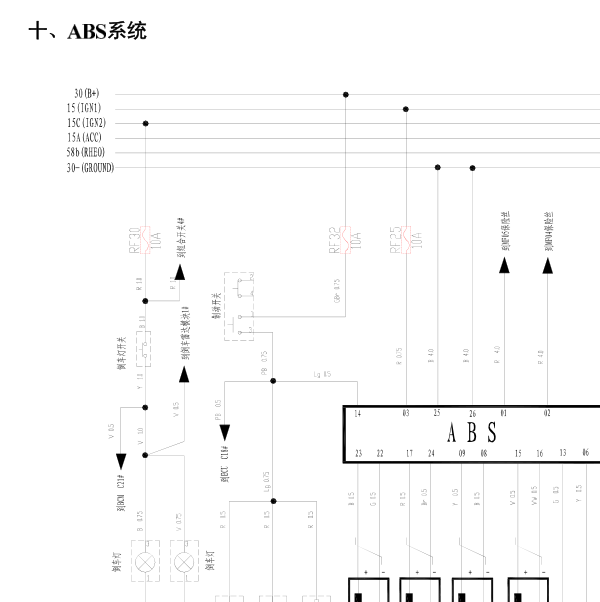 2009年奇瑞风云2 ABS电路图