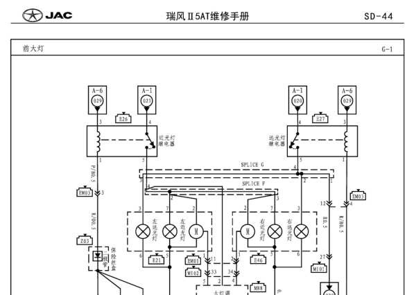2013年江淮瑞风灯光电路图