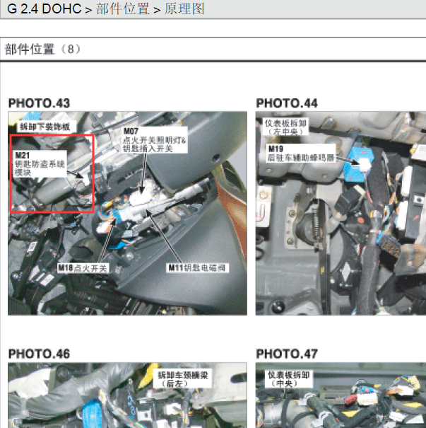 2010年现代圣达菲防盗系统位置资料