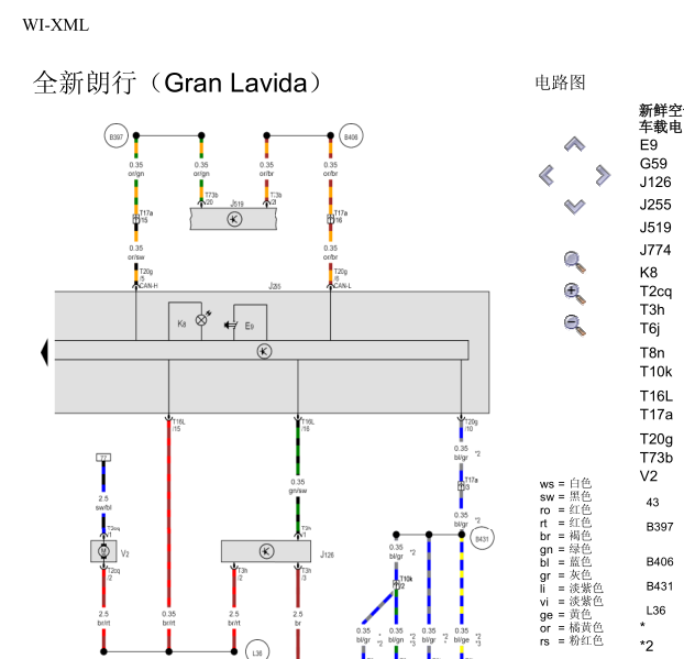 2014年上海大众朗逸空调电路图