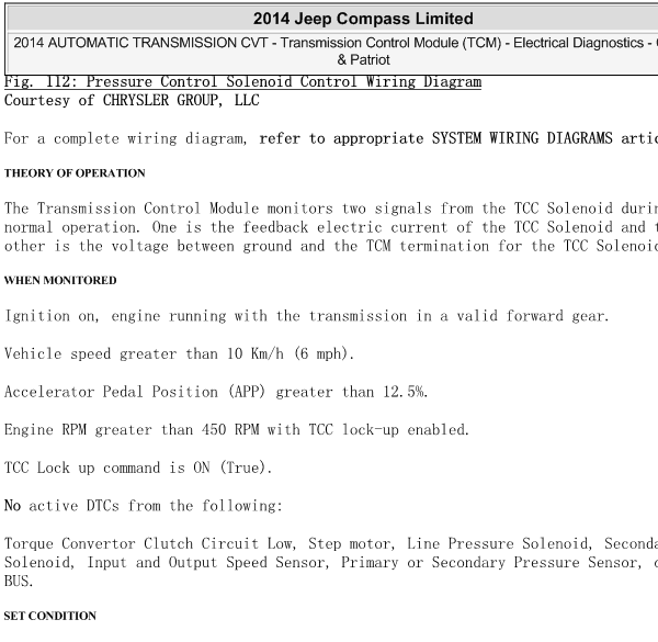 2014年吉普指南者P2770故障码资料